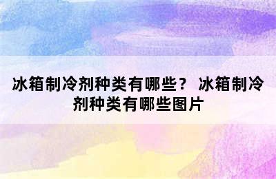 冰箱制冷剂种类有哪些？ 冰箱制冷剂种类有哪些图片